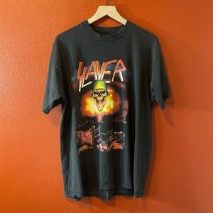 Vintage 1992 Slayer Monsters of Rock European Tour Single Stitch Brockum Tee‎